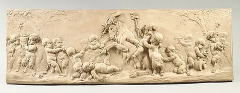 Michel Clodion, Children and Satyr Children Sporting with a Goat
