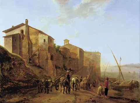 Jan Both, View of the Ripa Grande in Rome