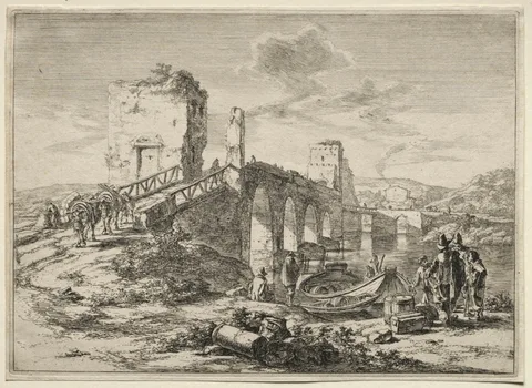 Jan Both, The Molle Bridge over the Tiber