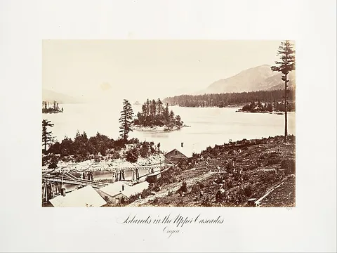 Carleton Watkins, Islands in the Upper Cascades, Oregon