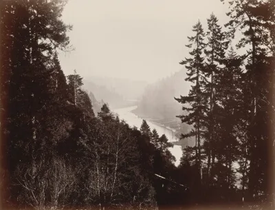 Carleton Watkins, Big River, from the Rancherie, Mendocino, California