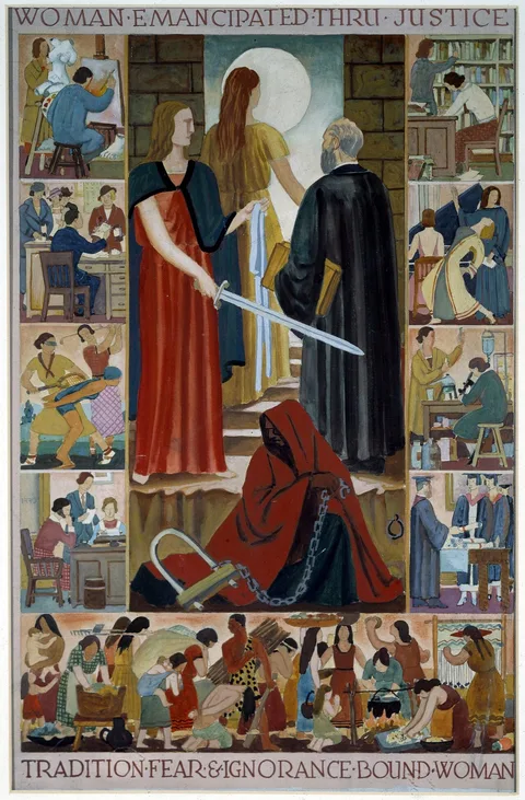 Emil Bisttram, Contemporary Justice and Woman (mural study, Justice Department Building, Washington, D. C.)