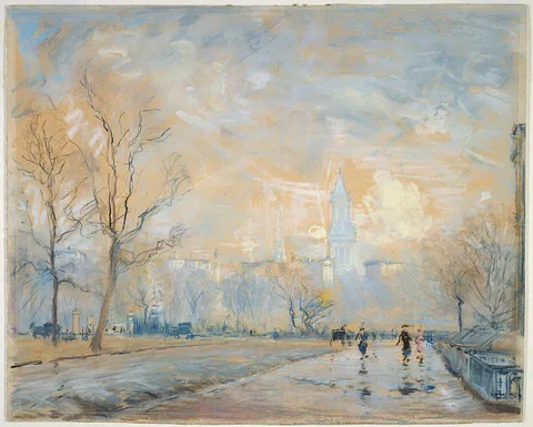 Arthur Clifton Goodwin, Custom House Tower from the Public Garden, Boston