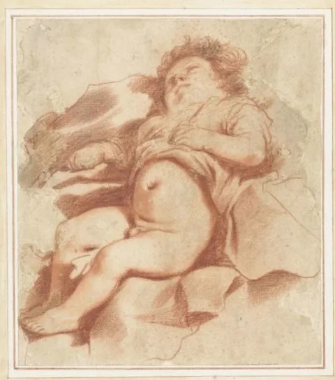 Guercino, Studie van een slapend kind