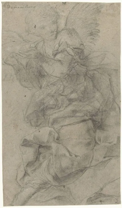 Domenichino, Studie van een zwevende engel