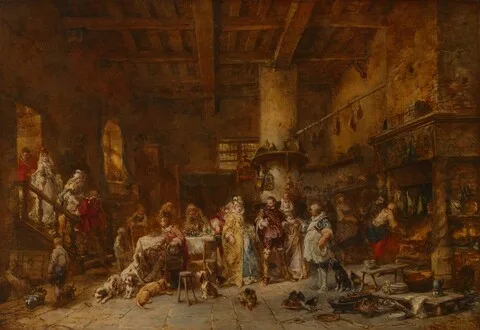 Eugène Isabey, Country Tavern, Feasting
