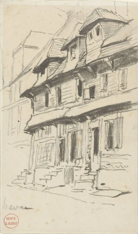 Eugène Isabey, Oude huizen te Le Havre