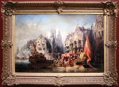 Eugène Isabey, The arrival of Alva in Rotterdam