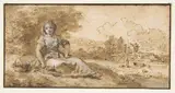 Francesco Zuccarelli, Seated Girl in a Landscape