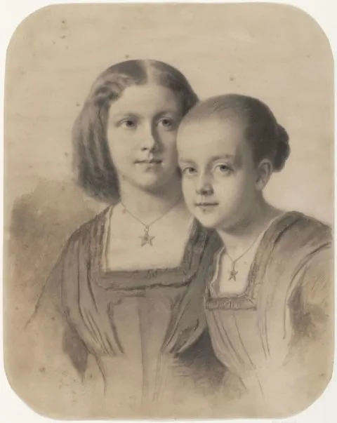 Eastman Johnson, Portret van Woltera Geertruida, Gravin van Limburg Stirum en Gravin Frederika Augusta