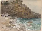 Franz Skarbina, The Beach at Marina Piccola, Capri
