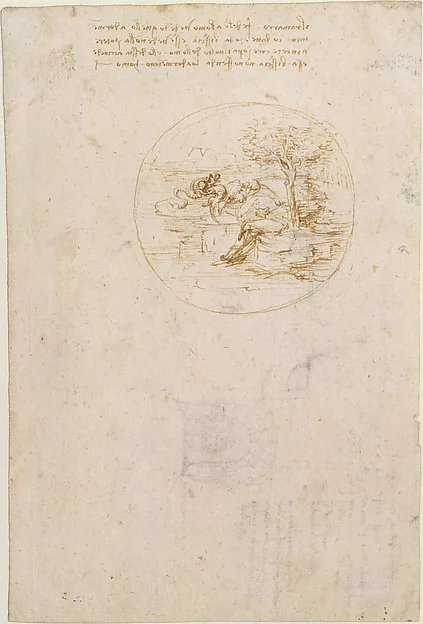 Leonardo da Vinci, Allegory on the Fidelity of the Lizard (recto); Design for a Stage Setting (verso)