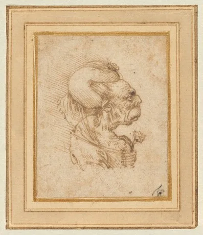 Leonardo da Vinci, Grotesque Head of an Old Woman