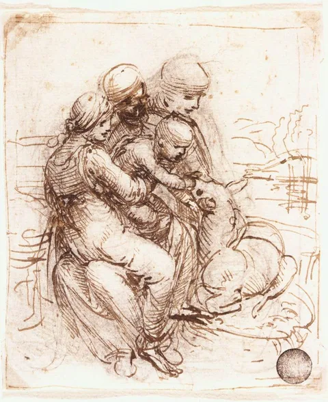 Leonardo da Vinci, Study for the Virgin and Child with Saint Anne