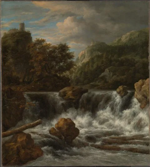 Jacob van Ruisdael, Mountainous Landscape with Waterfall