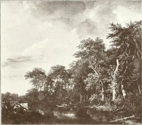 Jacob van Ruisdael, A Wood near the Waters Edge