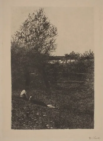 Wilhelm Leibl, Meadow with Children