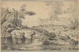 Gaspard Dughet, Landscape with Fishermen