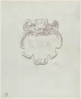 Alphonse Legros, Sketch for a Nameplate for Edward D. Adams