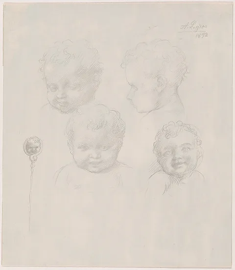Alphonse Legros, Sketch for Children's Heads