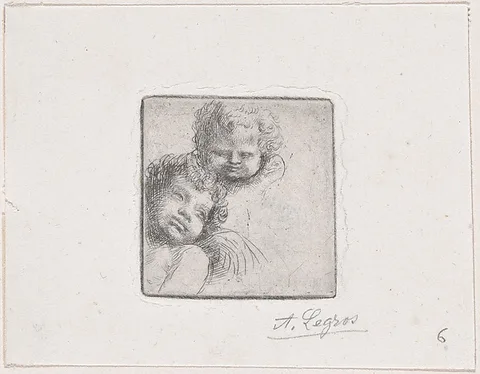 Alphonse Legros, Sketch for Two Children's Heads