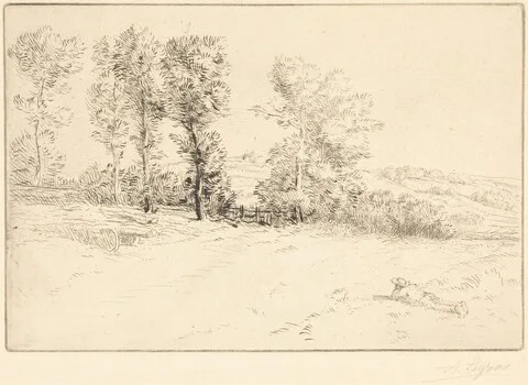 Alphonse Legros, Meadow in Sunshine (Le pre ensoleille)