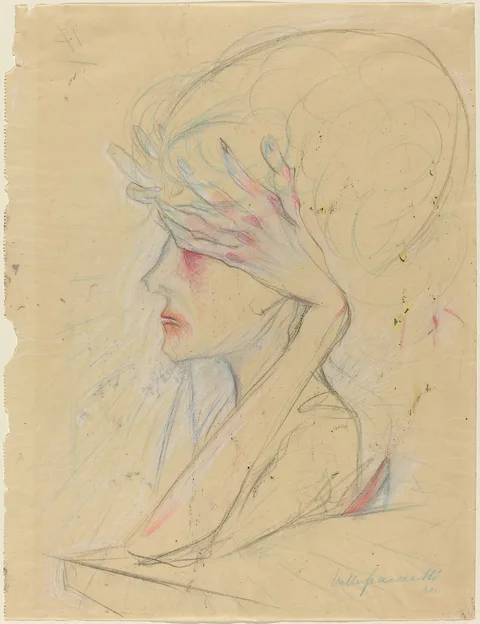 Walter Gramatté, An Elegant Woman with Her Hands Covering Her Eyes
