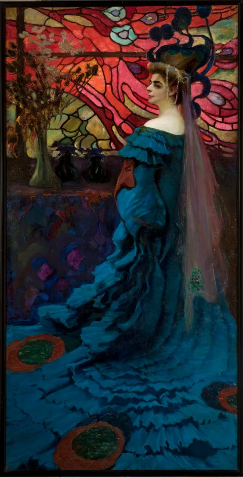 Kazimierz Stabrowski, Peacock - Portrait of Zofia Borucińska née Jakimowicz.