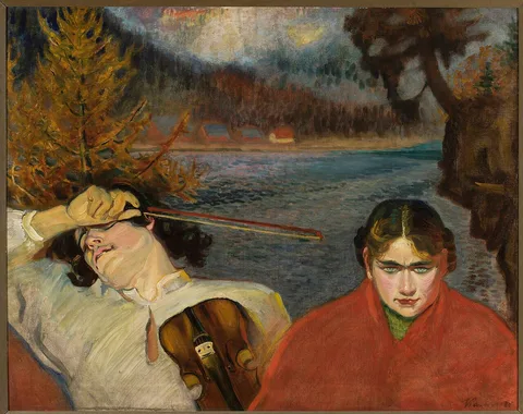 Fryderyk Pautsch, Fiddler – Symbolic scene against landscape