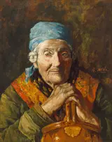 Girolamo P. Nerli, An old woman (study)