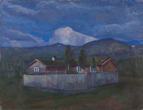 Kristen Holbø, The Holbø Mountain Farm in Moonlight
