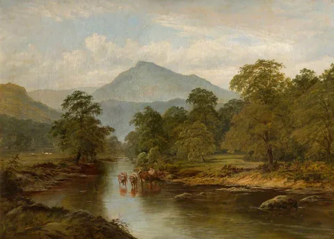 Alfred de Breanski, Cattle Watering, Cader