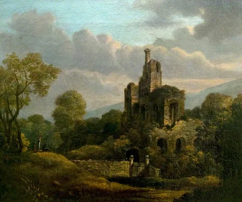 William Shayer, Landscape with a Ruined Castle