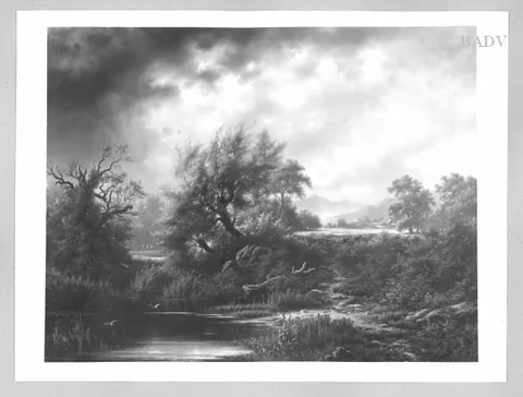 Albert Rieger, landscape with rising storm