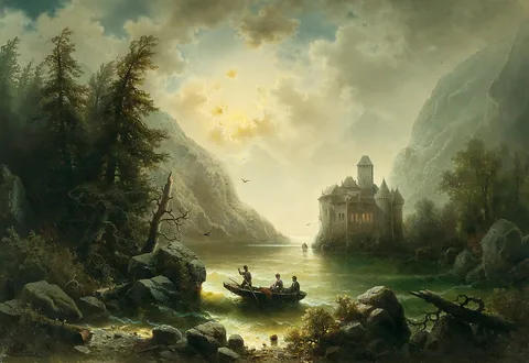 Albert Rieger, Crossing in a Moonlit Night