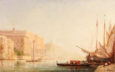 Félix Ziem, Venice: a Canal Scene