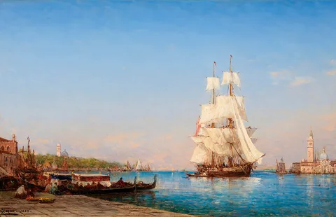 Félix Ziem, Venice: a Sailing Ship