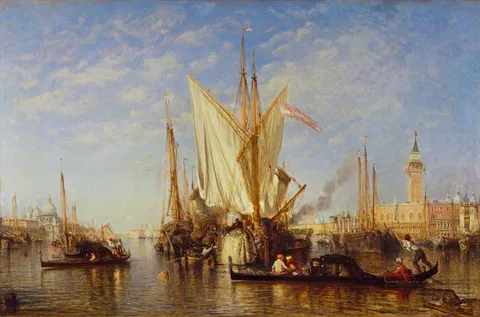 Félix Ziem, Venice: the Bacino di San Marco with Fishing Boats