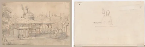 Félix Ziem, Pavilion Near a Mosque (recto) Sketch for Pavilion Near a Mosque (verso) 