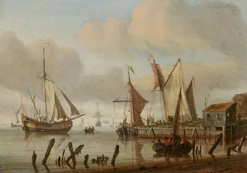 Abraham Storck, Boats at a Mooring Place