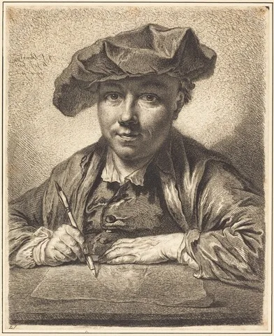 Georg Friedrich Schmidt, Self-Portrait, Drawing