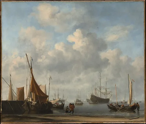 Willem van de Velde, Entrance to a Dutch Port