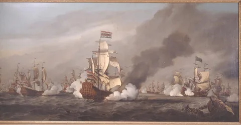 Willem van de Velde, The Gouden Leeuw at the Battle of Texel, 21 August 1673