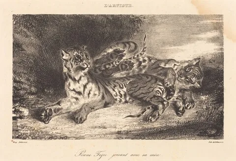 Eugène Delacroix, Young Tiger Playing with its Mother (Jeune tigre jouant avec sa mère)