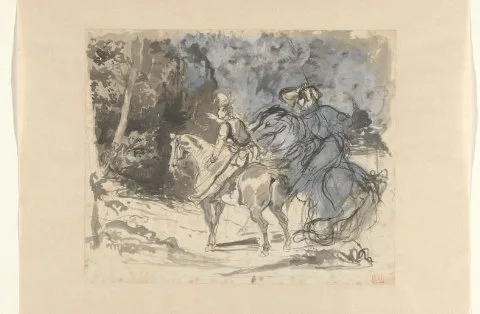 Eugène Delacroix, Richard en Wamba zien de mannen van Jan Zonder Land
