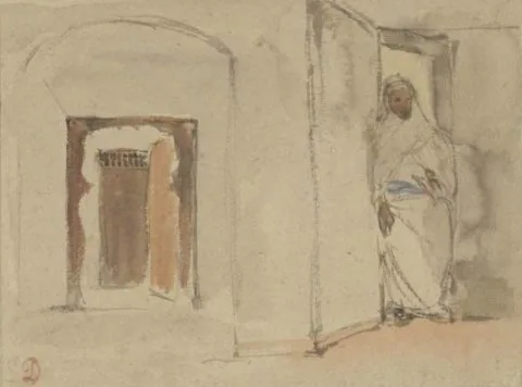 Eugène Delacroix, Arabier voor de deur van zijn woning
