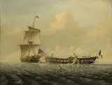 Thomas Baines, Action between HMS 'Blanche' and the 'Pique', 5 January 1795