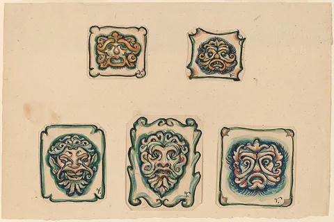 Elihu Vedder, Five Heads
