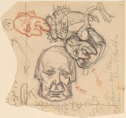 Elihu Vedder, Self-Portrait: Caricatures