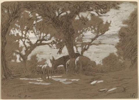 Elihu Vedder, Mt. Colognola - Sheep Grazing on Lake Trasimeno